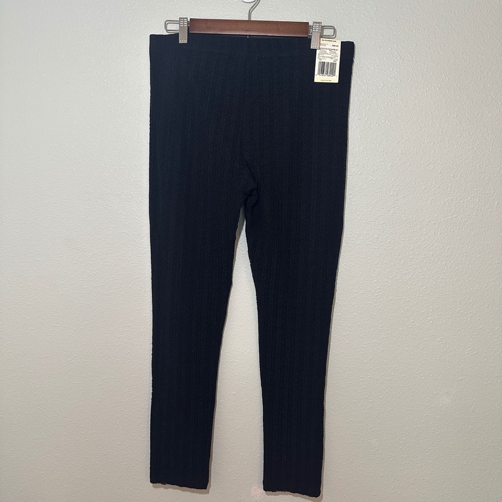 Lauren Ralph Lauren Women Black Lace Eyelet Leggings Stretch Size M NWT